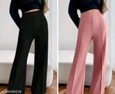 Cotton Lycra women's trousers combo, beautiful solid-colored pants from AS fashion for sizes 28-34
